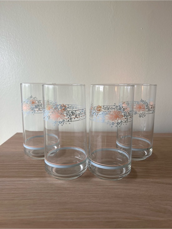 Vintage Other - Vintage Libbey Apricot Grove Floral Highball Glasses - Set of 4